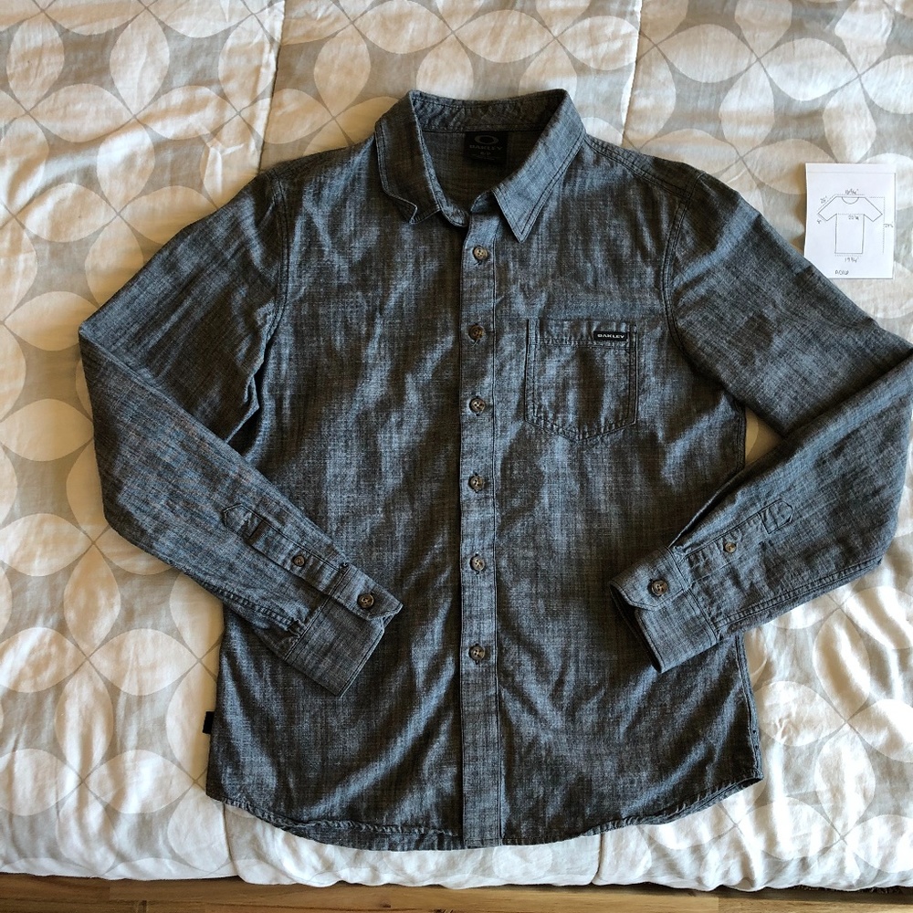 Oakley denim chambray button long sleeve shirt